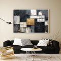 HOLMAN ART Golden Intersection – Textured Abstract Geometric Oil Painting - image 2