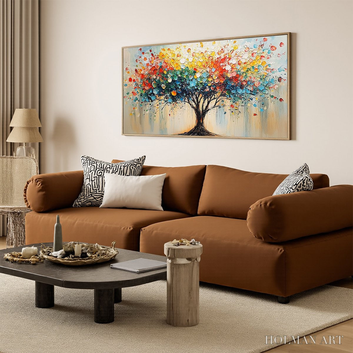 HOLMAN ART Rainbow Burst – Textured Impasto Tree of Life Oil Painting - image 4