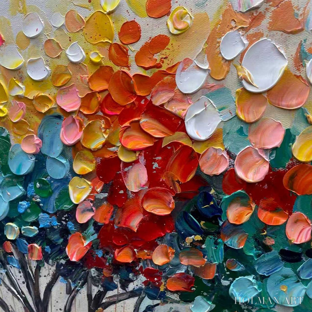 HOLMAN ART Rainbow Burst – Textured Impasto Tree of Life Oil Painting - image 6