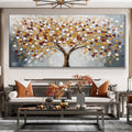 HOLMAN ART Whispers of Autumn – Textured Tree of Life Oil Painting in Gold and Burgundy - image 2