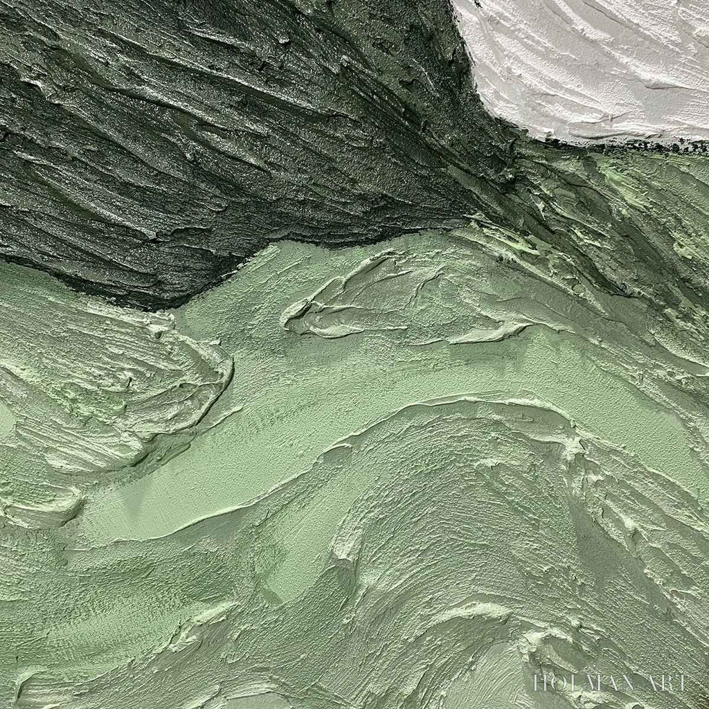 HOLMAN ART Emerald Peaks – Textured Abstract Landscape Oil Painting - image 6