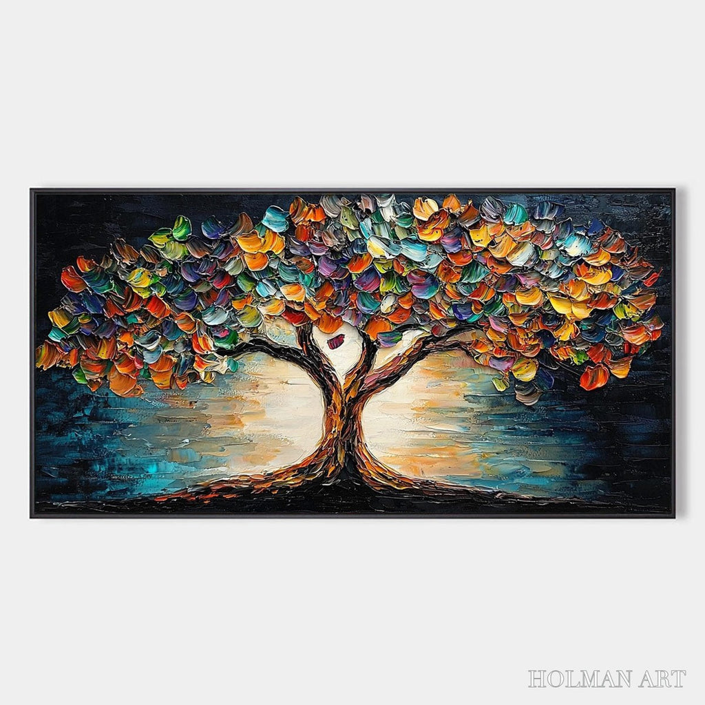 HOLMAN ART Tree of Life – Textured Impasto Colorful Tree Oil Painting - image 1