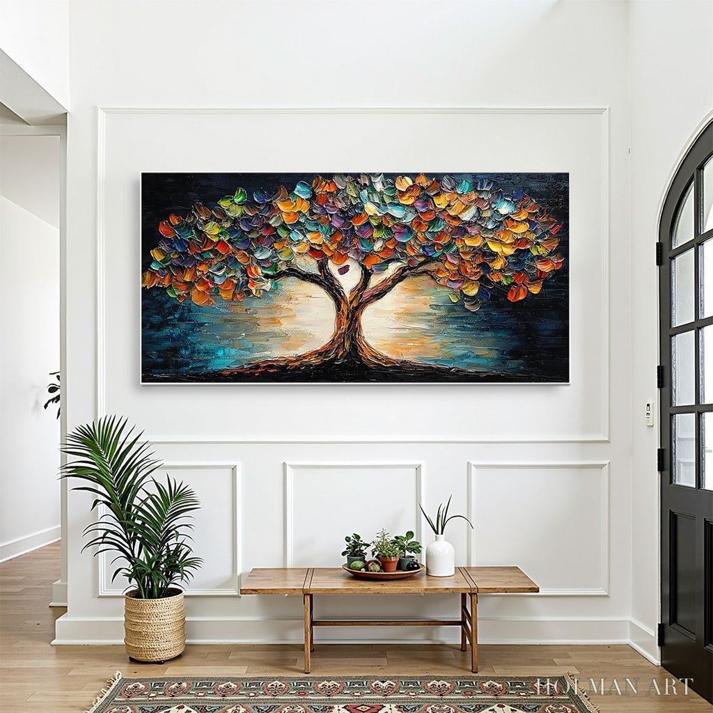 HOLMAN ART Tree of Life – Textured Impasto Colorful Tree Oil Painting - image 2