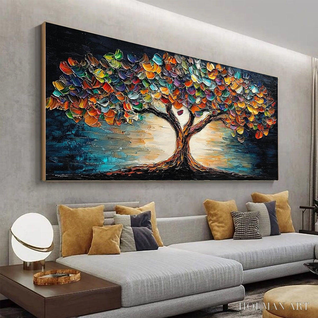 HOLMAN ART Tree of Life – Textured Impasto Colorful Tree Oil Painting - image 4