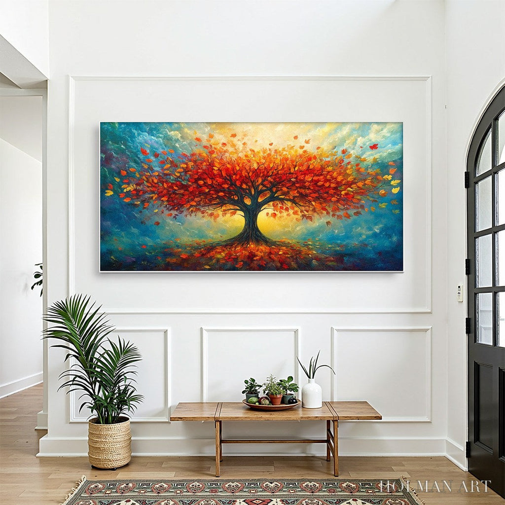 HOLMAN ART Autumn Fire – Textured Landscape Oil Painting - image 2