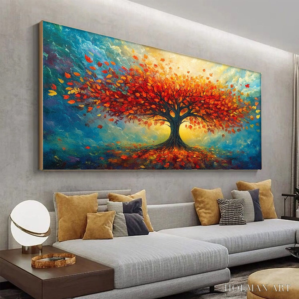 HOLMAN ART Autumn Fire – Textured Landscape Oil Painting - image 4