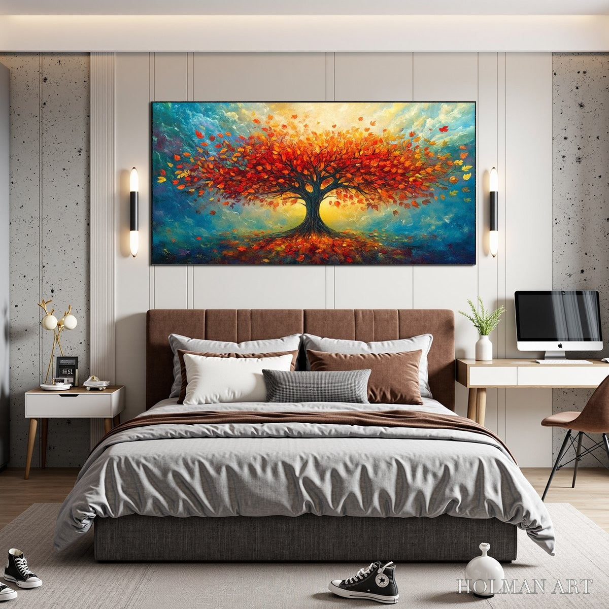 HOLMAN ART Autumn Fire – Textured Landscape Oil Painting - image 5