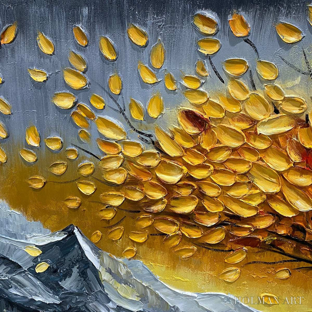 HOLMAN ART Golden Resilience – Textured Landscape Oil Painting - image 5