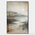 HOLMAN ART Misty Shores – Minimalist Coastal Landscape Oil Painting - image 1