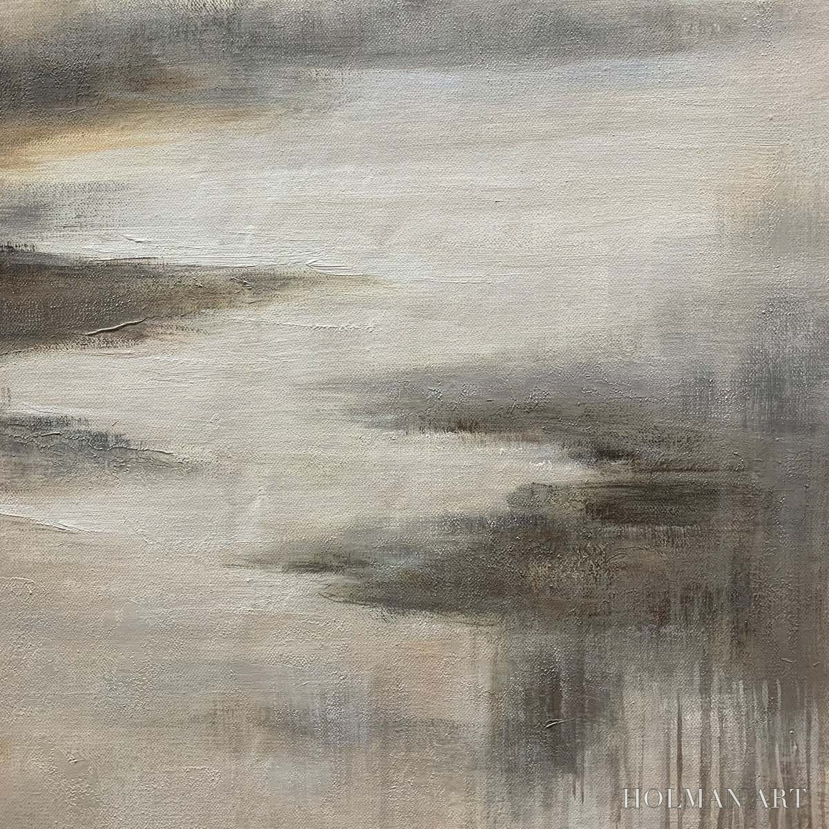 HOLMAN ART Misty Shores – Minimalist Coastal Landscape Oil Painting - image 3