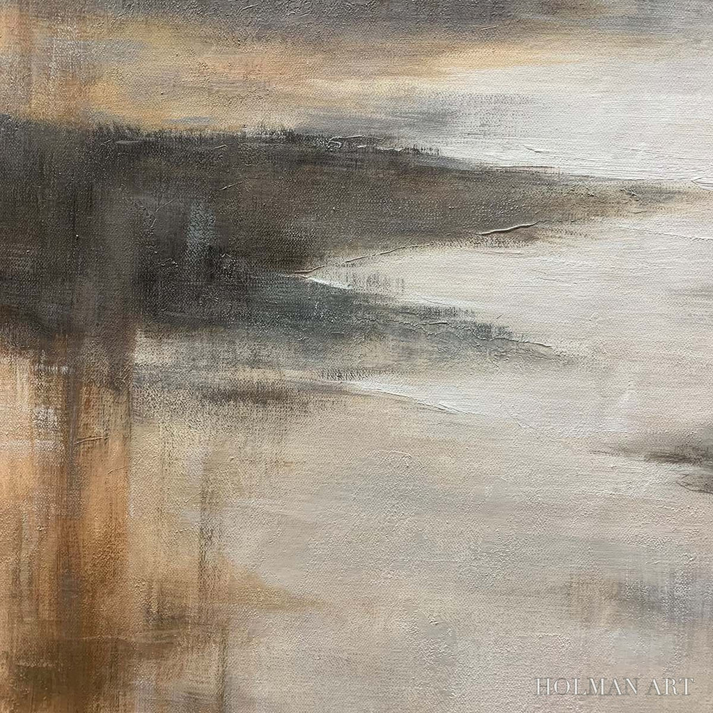 HOLMAN ART Misty Shores – Minimalist Coastal Landscape Oil Painting - image 5