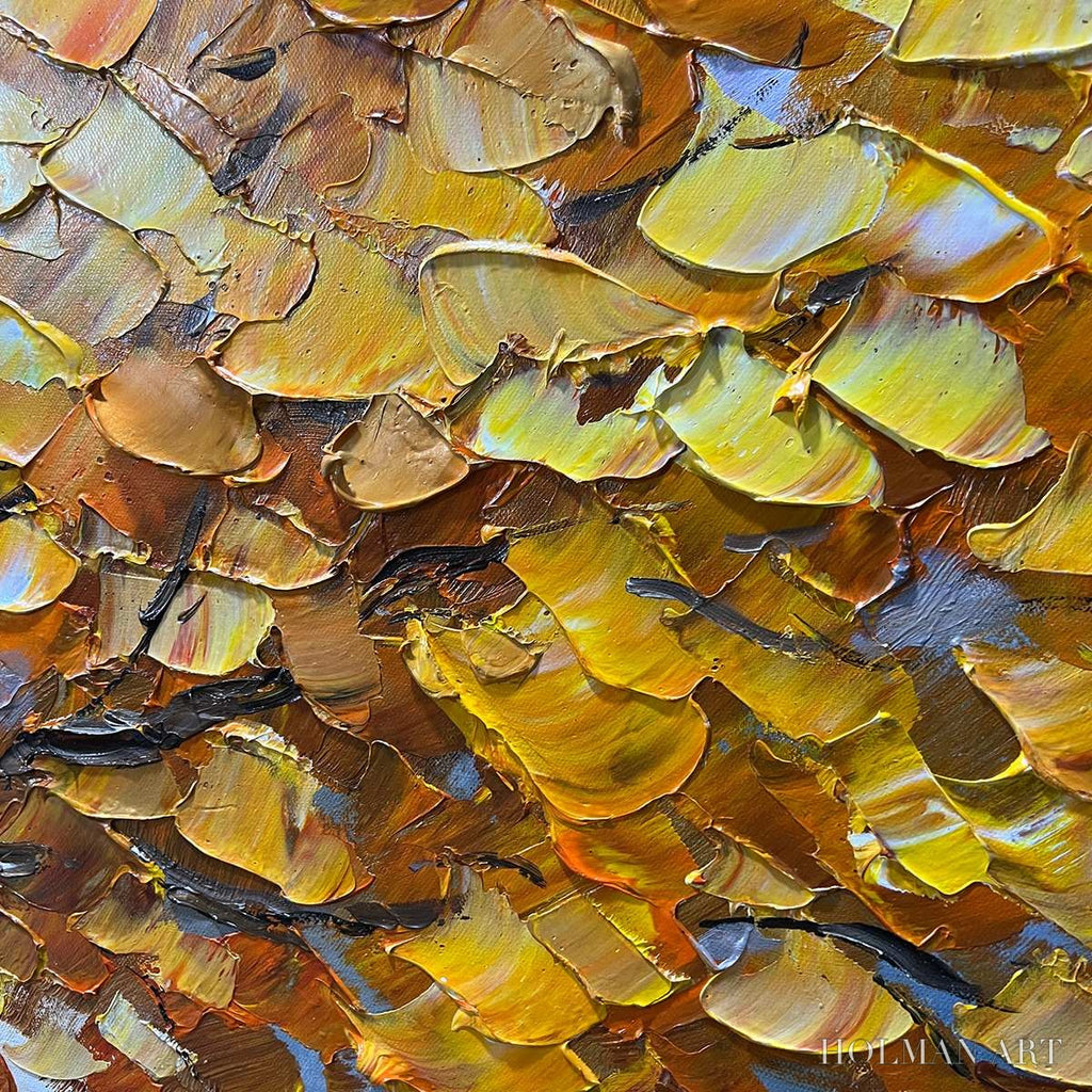 HOLMAN ART Golden Autumn – Textured Impasto Tree Landscape Oil Painting - image 3