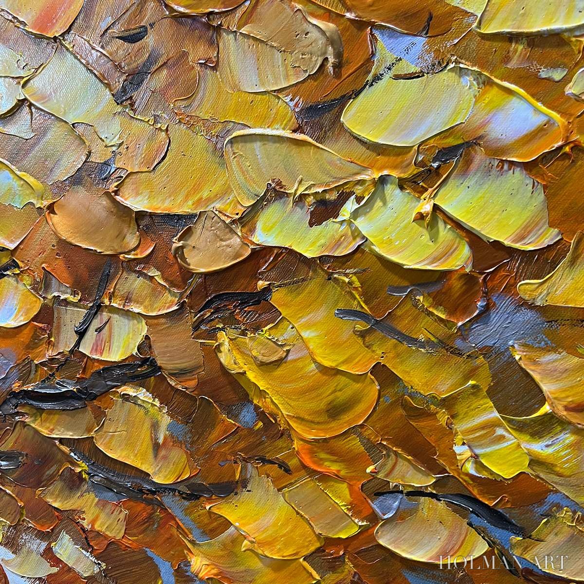 HOLMAN ART Golden Autumn – Textured Impasto Tree Landscape Oil Painting - image 3