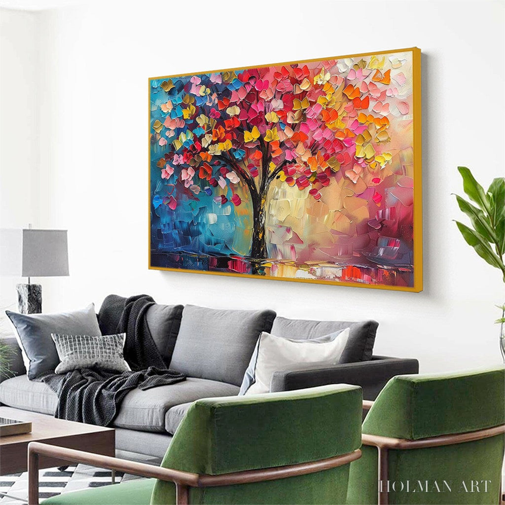 HOLMAN ART Living Rainbow – Textured Impasto Tree of Life Oil Painting - image 4