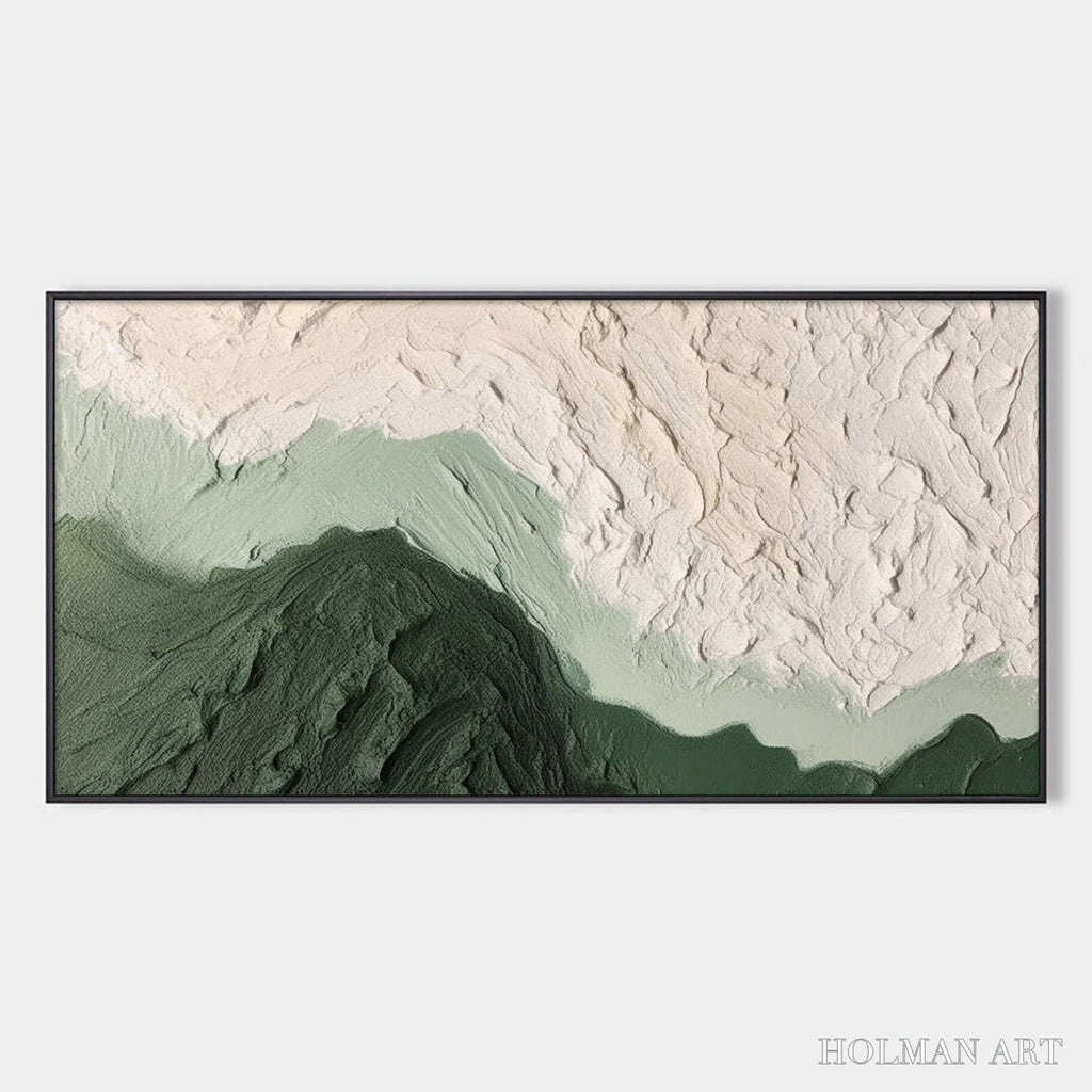 HOLMAN ART Emerald Dusk – Textured Abstract Landscape Oil Painting - image 1