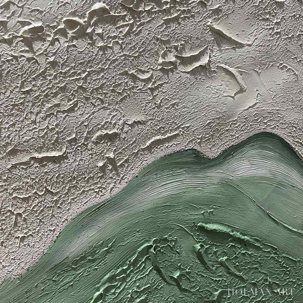 HOLMAN ART Emerald Dusk – Textured Abstract Landscape Oil Painting - image 6