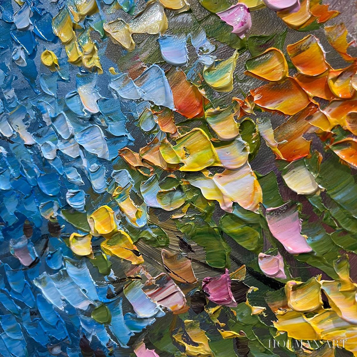 HOLMAN ART Spectrum of Joy – Textured Impasto Tree Oil Painting - image 3
