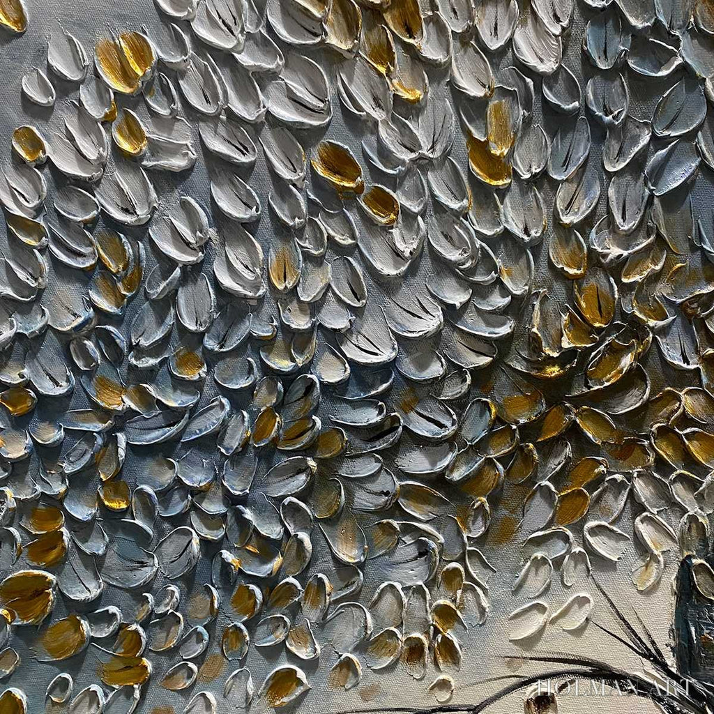 HOLMAN ART Golden Whispers – Textured Tree Landscape Oil Painting - image 5