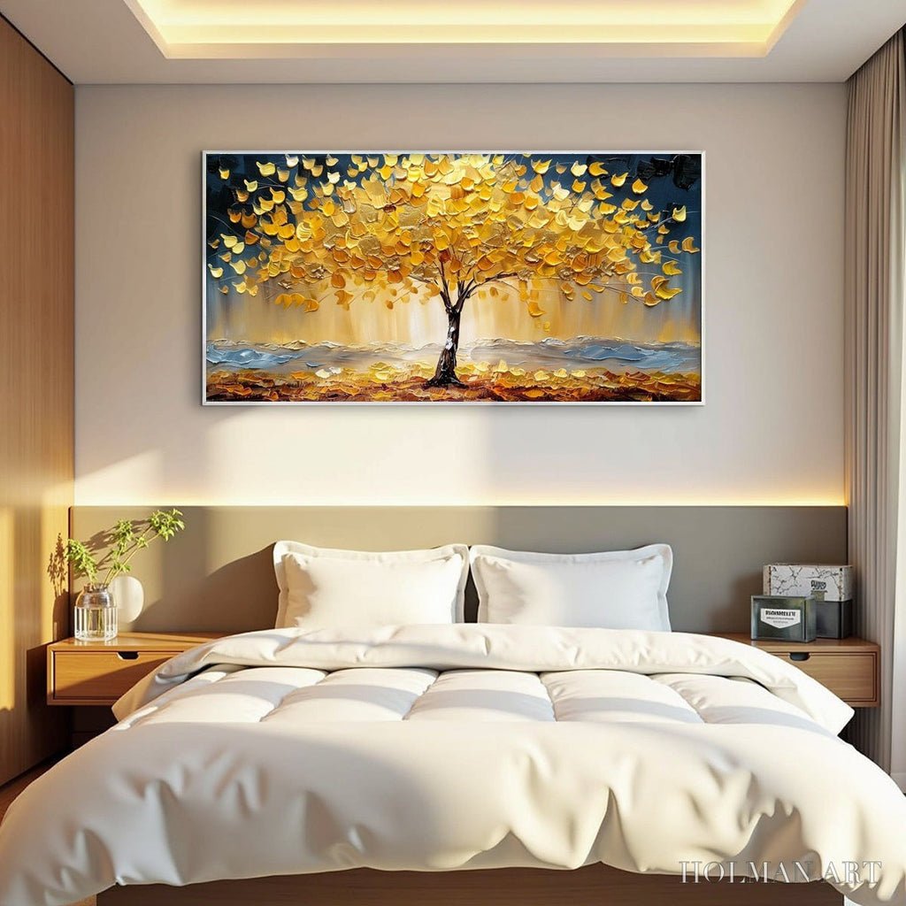HOLMAN ART Golden Majesty – Textured Impasto Golden Tree Oil Painting - image 6