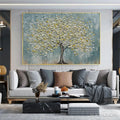 HOLMAN ART Golden Bloom – Textured Impasto Tree Painting in White and Gold - image 2
