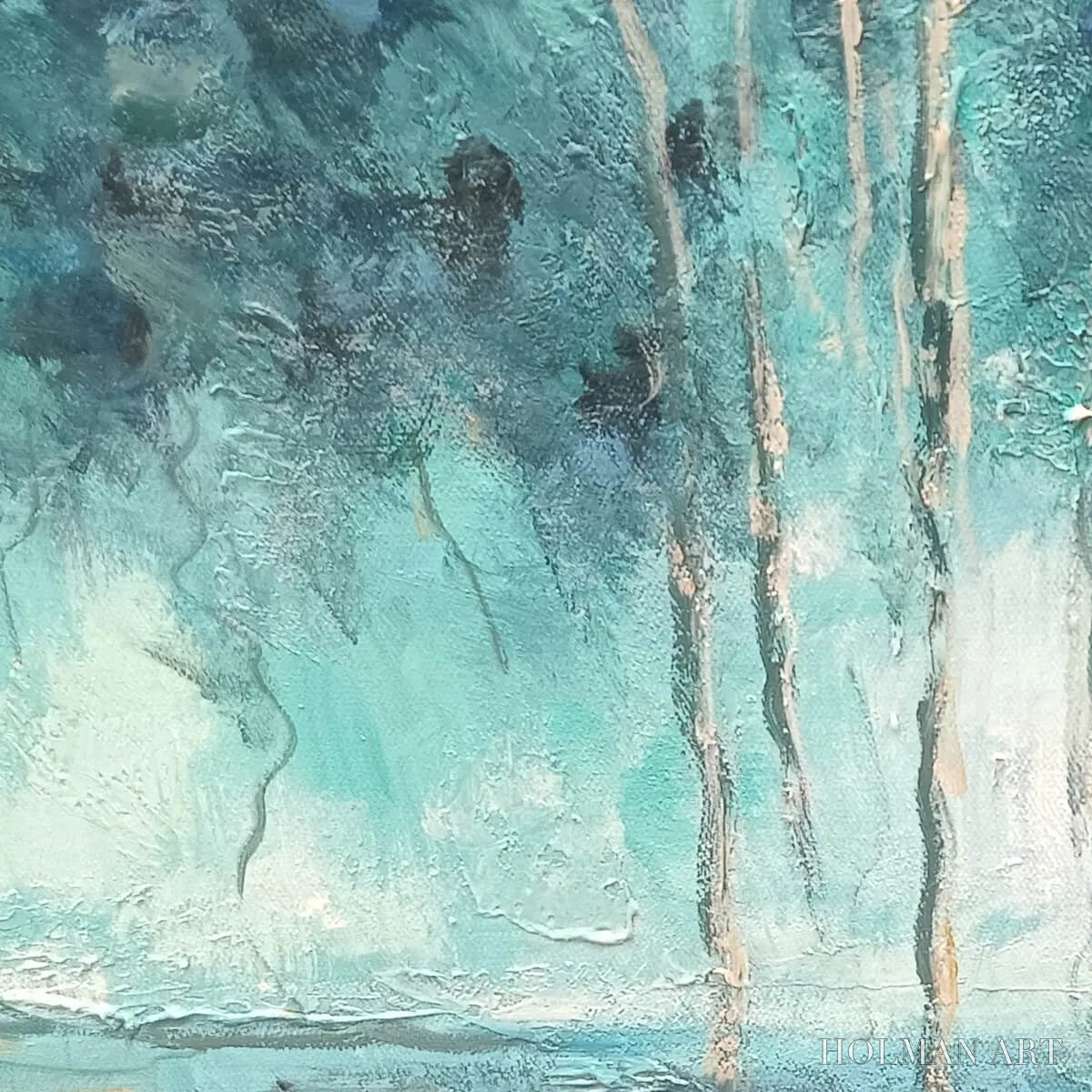 HOLMAN ART Azure Reflections – Abstract Landscape Oil Painting on Canvas - image 3