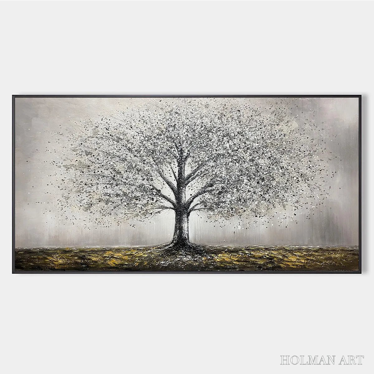 HOLMAN ART Golden Roots – Tree Painting with Textured Gold Ground - image 1