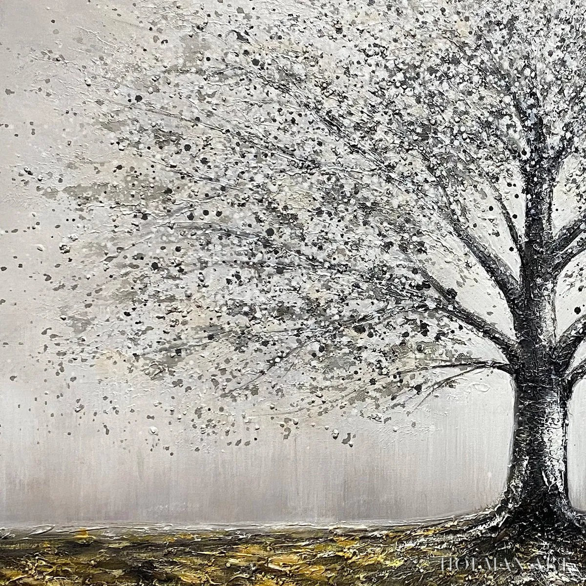 HOLMAN ART Golden Roots – Tree Painting with Textured Gold Ground - image 4