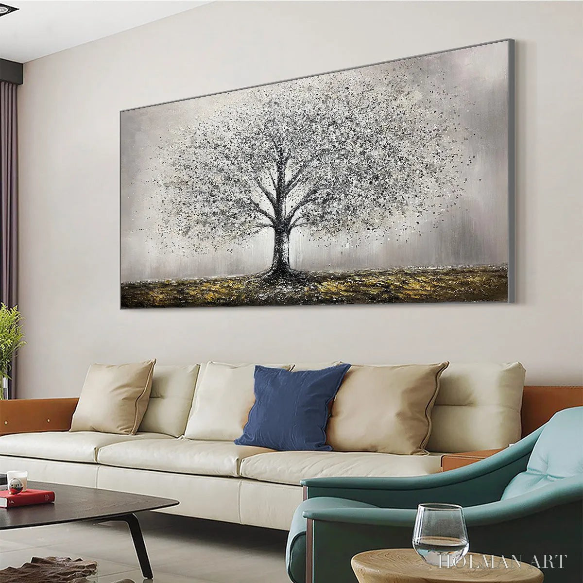 HOLMAN ART Golden Roots – Tree Painting with Textured Gold Ground - image 5