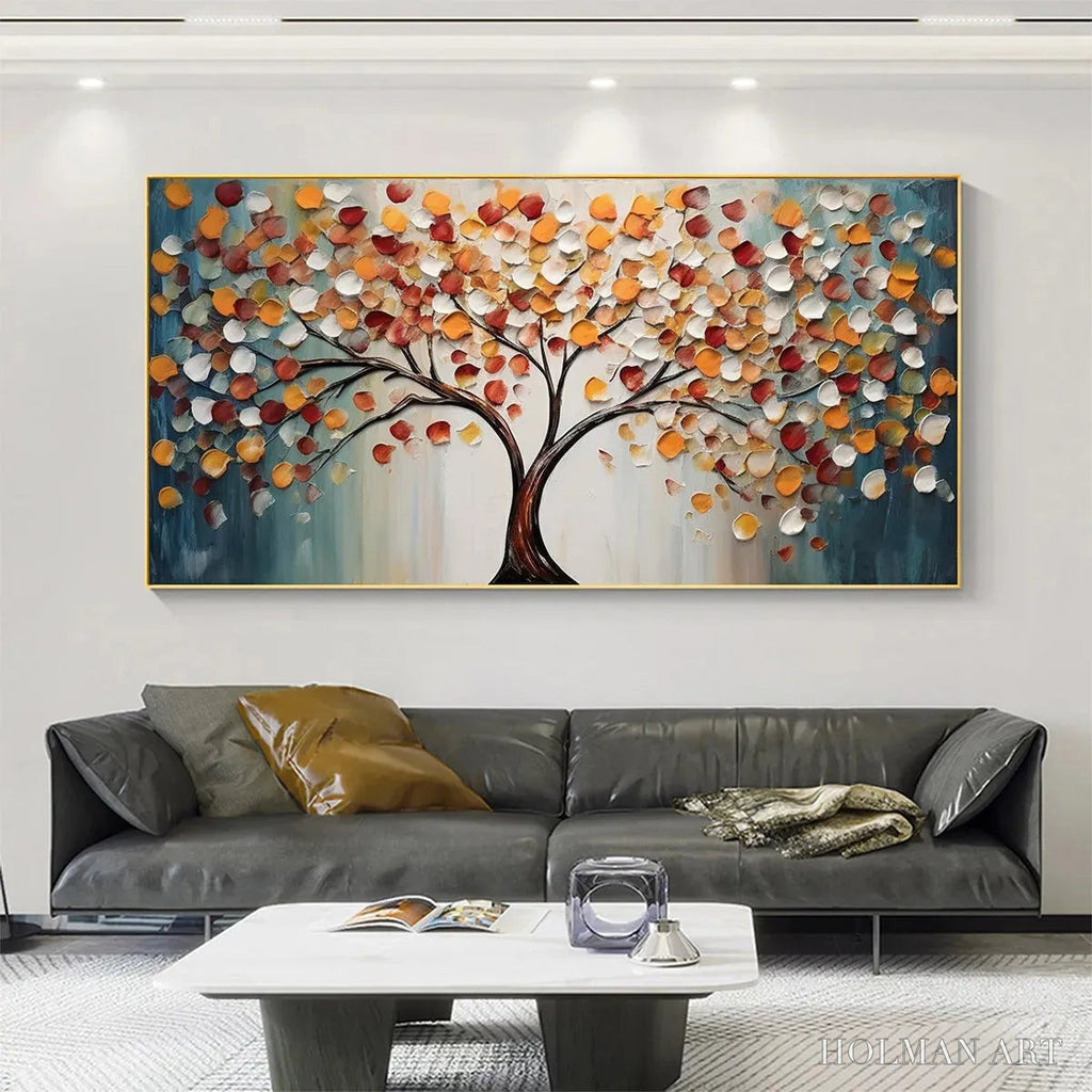 HOLMAN ART Golden Tree of Life – Panoramic Impasto Tree Painting, Textured , Colorful, Living Room - image 2