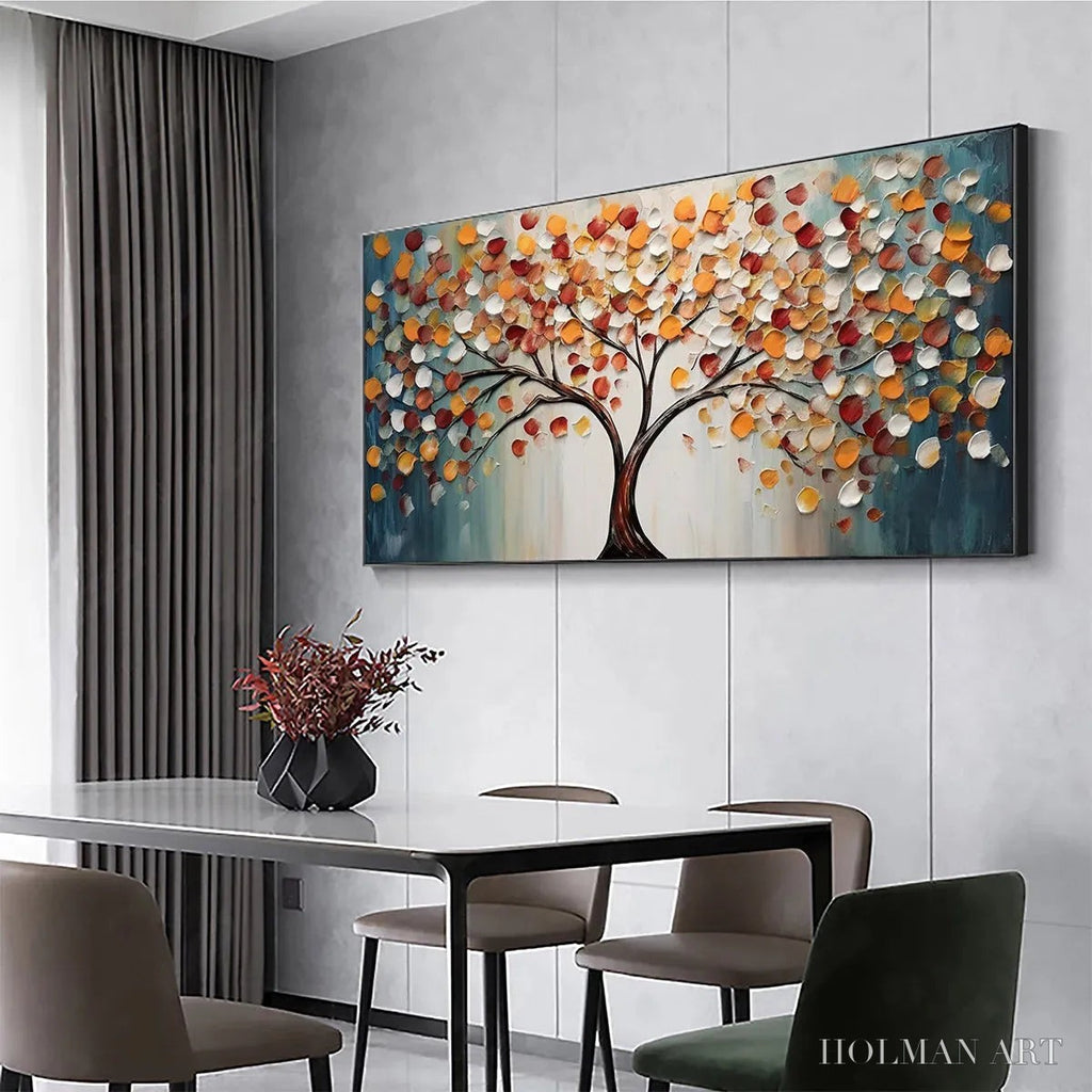 HOLMAN ART Golden Tree of Life – Panoramic Impasto Tree Painting, Textured , Colorful, Living Room - image 6