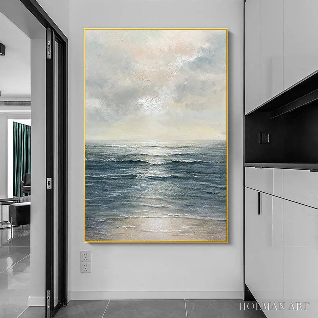 HOLMAN ART Tranquil Shores – Serene Coastal Landscape Oil Painting - image 2
