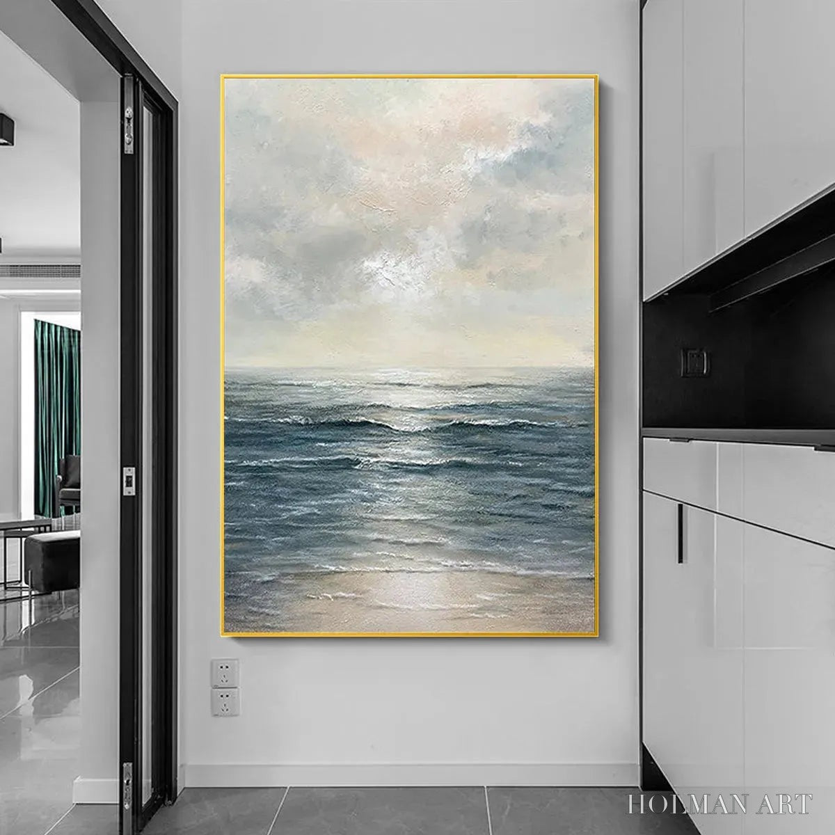 HOLMAN ART Tranquil Shores – Serene Coastal Landscape Oil Painting - image 2