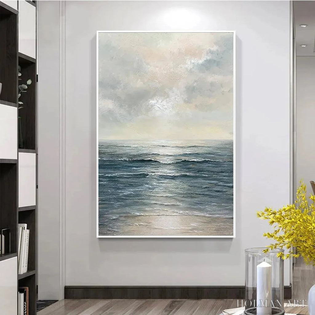 HOLMAN ART Tranquil Shores – Serene Coastal Landscape Oil Painting - image 4