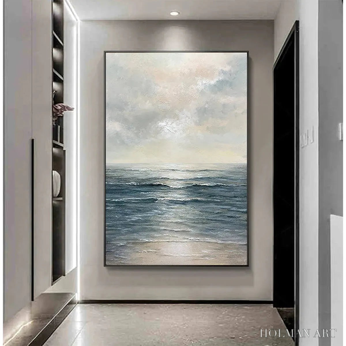 HOLMAN ART Tranquil Shores – Serene Coastal Landscape Oil Painting - image 5