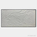 HOLMAN ART White Sands – Textured Abstract Painting in Off-White, Panoramic Canvas, Minimalist - image 1