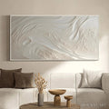 HOLMAN ART White Sands – Textured Abstract Painting in Off-White, Panoramic Canvas, Minimalist - image 2