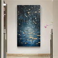HOLMAN ART Golden Falls – Abstract Waterfall Painting, Blue and Gold, Vertical Canvas, Modern - image 2