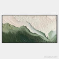 HOLMAN ART Emerald Flow – Textured Abstract Landscape Painting, Green and White , Panoramic Canvas, Nature-Inspired Decor - image 1