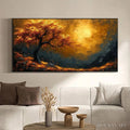 HOLMAN ART Golden Hour – Textured Tree Painting, Impasto , Panoramic Canvas, Landscape Decor - image 2