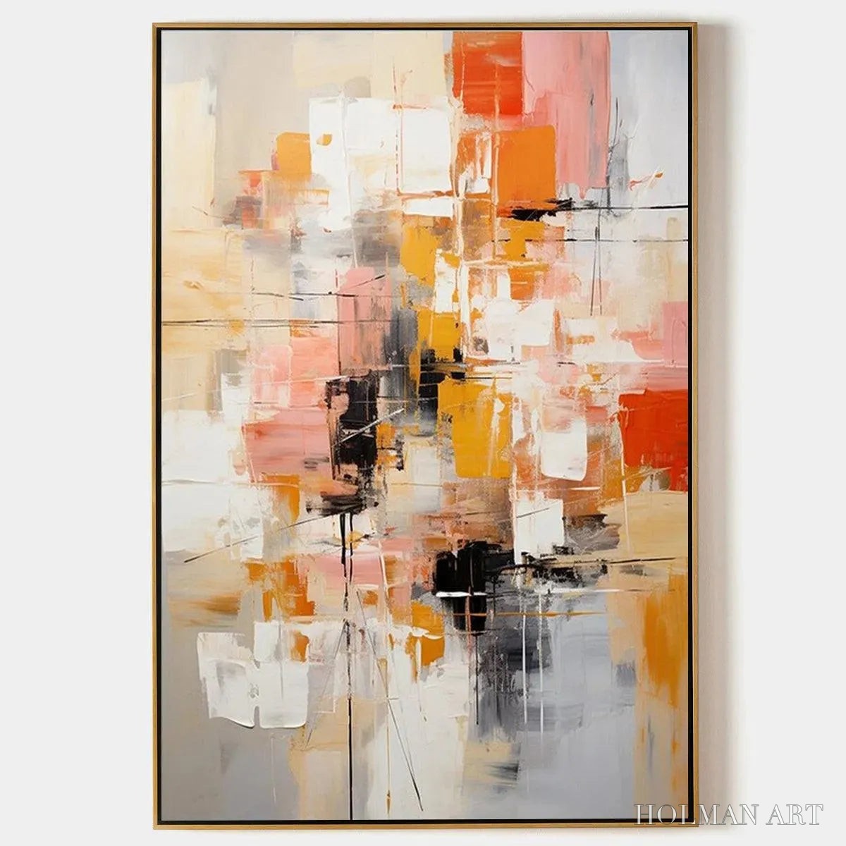 HOLMAN ART Abstract Symphony Ii – Colorful Abstract Painting, Textured , Vertical Canvas, Modern Art - image 1