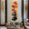 HOLMAN ART Crimson Autumn Bonsai – Tree Painting, Vertical , Asian Decor - image 2