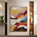 HOLMAN ART Abstract Landscape – Textured Abstract Painting, Colorful Landscape , Vertical Canvas, Impasto Decor - image 2