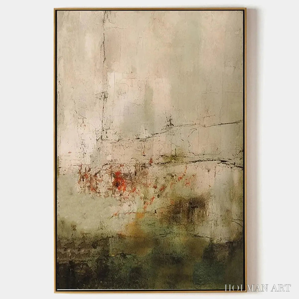 HOLMAN ART Wabi Sabi Terrain – Textured Abstract Landscape Painting, Vertical - image 1