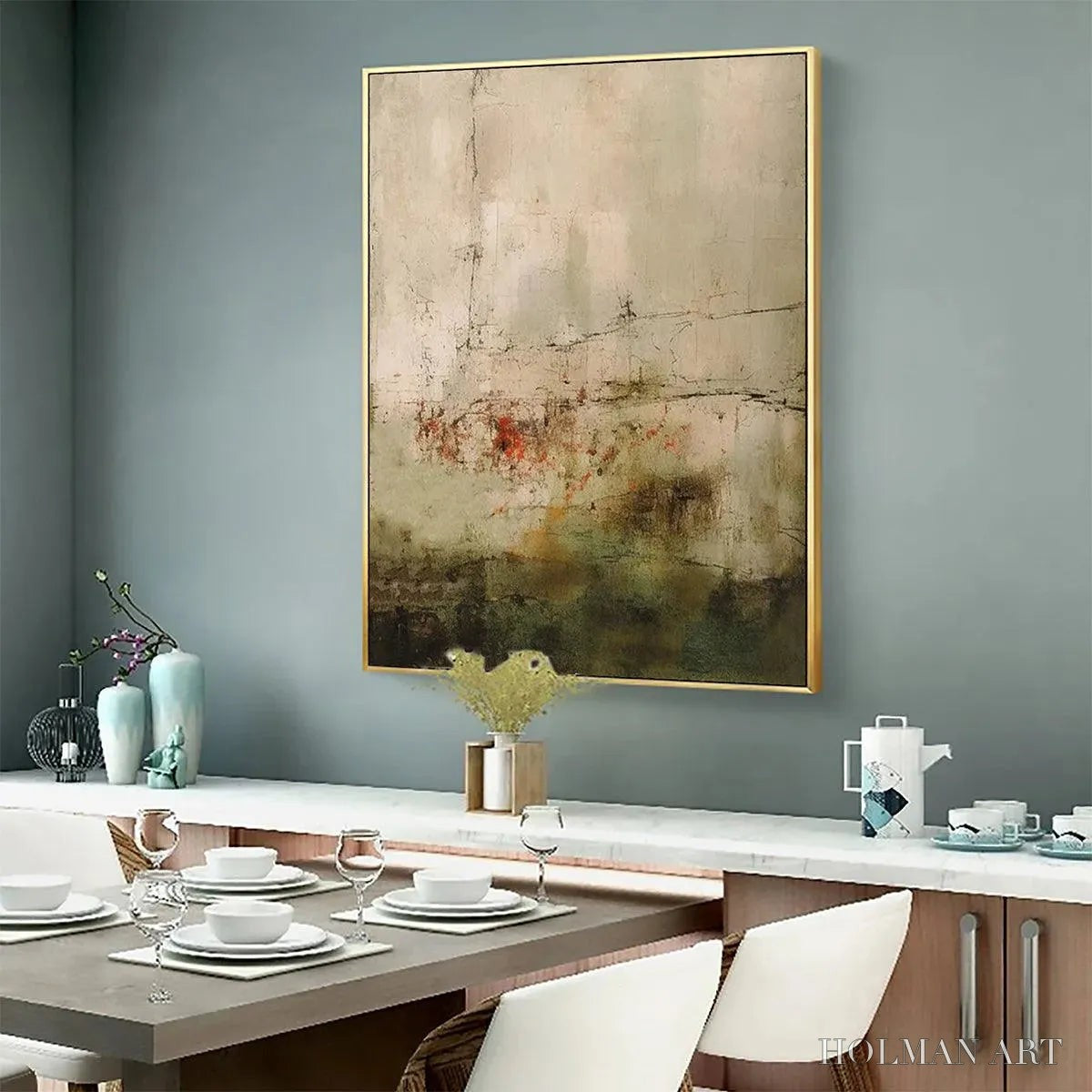 HOLMAN ART Wabi Sabi Terrain – Textured Abstract Landscape Painting, Vertical - image 4