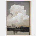 HOLMAN ART Cloudy Landscape – Muted Landscape Painting, Vertical - image 1