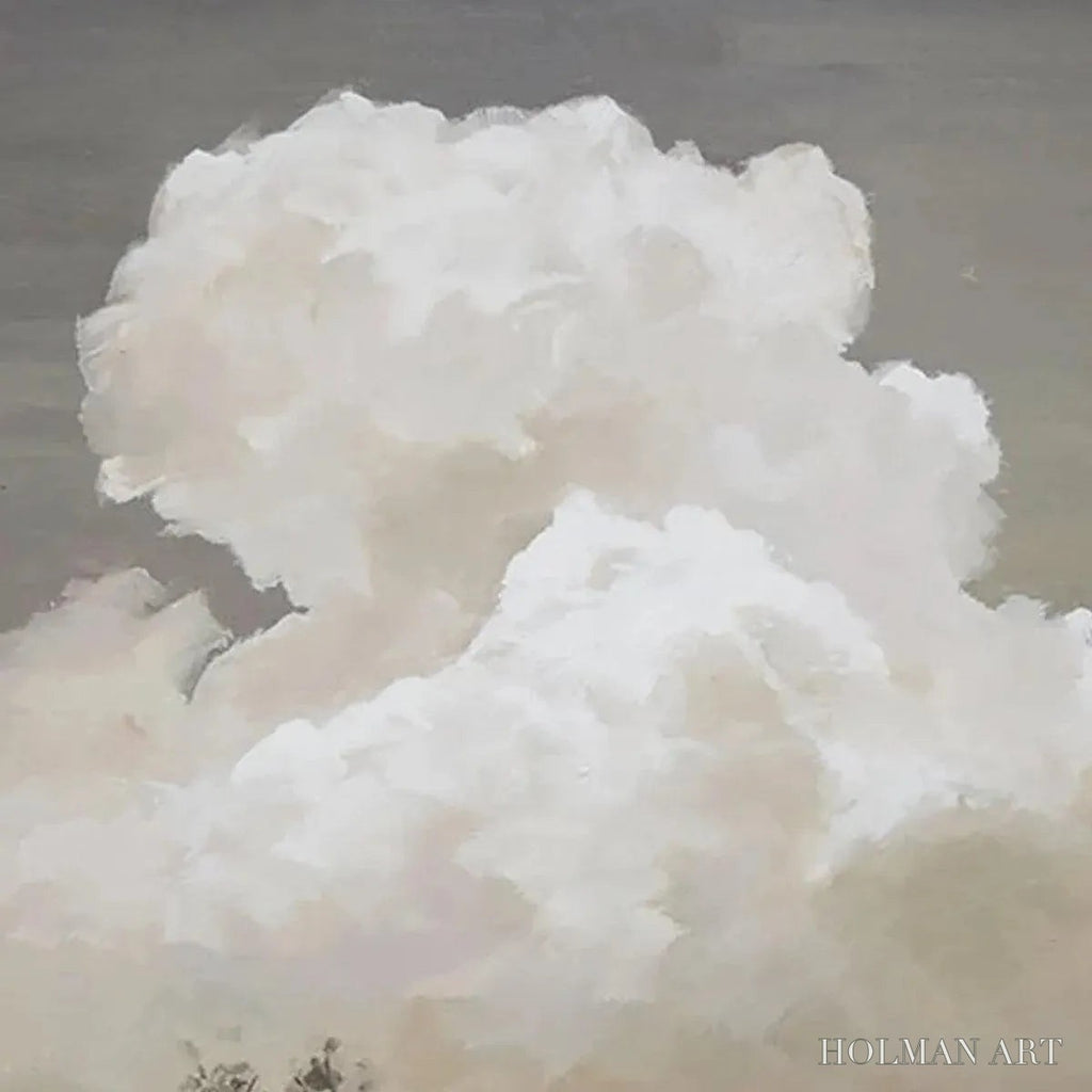 HOLMAN ART Cloudy Landscape – Muted Landscape Painting, Vertical - image 3