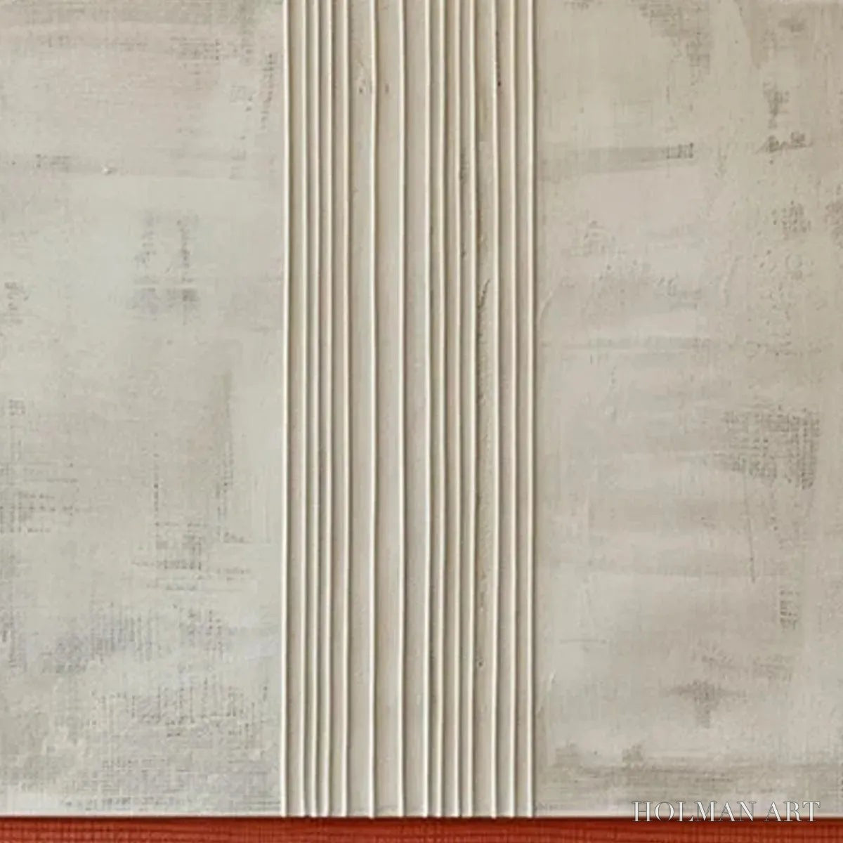 HOLMAN ART Textured Minimalist Landscape – Terracotta and Beige Abstract Painting, Vertical - image 4