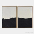 HOLMAN ART Black & White Abstract Landscape Diptych – Textured Abstract Painting Set of 2, Vertical - image 1