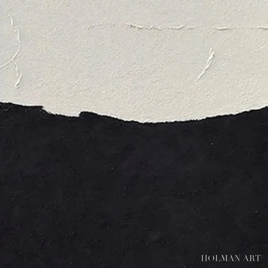 HOLMAN ART Black & White Abstract Landscape Diptych – Textured Abstract Painting Set of 2, Vertical - image 4