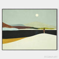 HOLMAN ART Solitary Figure in Minimalist Landscape – Serene Landscape Painting, Horizontal - image 1